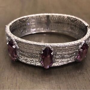Vintage 1930’s Edwardian Filigree Bracelet Art Deco Antique Purple Paste